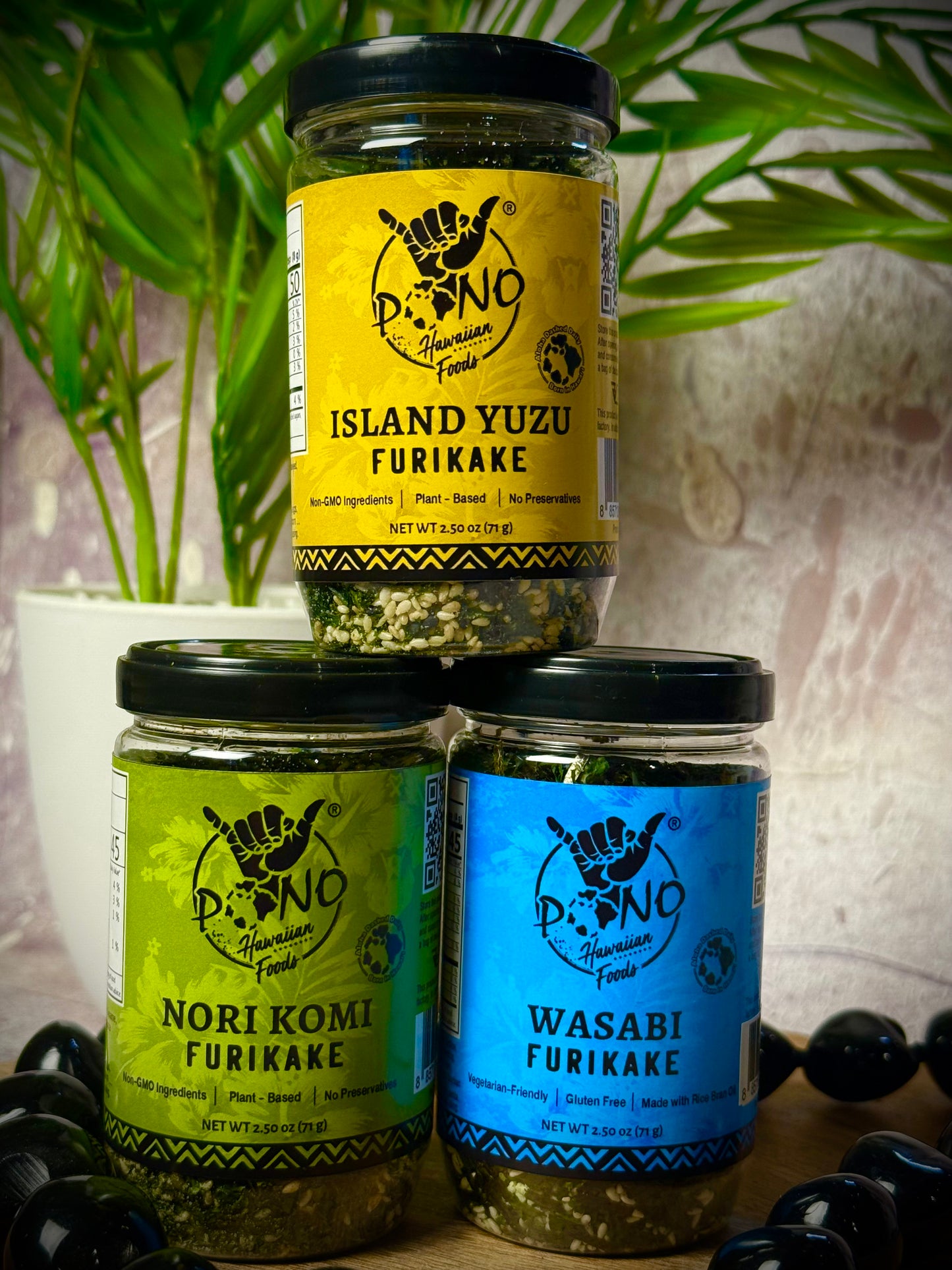 DA THREE PACK - Three Pack Wasabi-Nori / Island Yuzu / Nori Komi Furikake - Gluten Free, Vegetarian Friendly, Non GMO ingredients