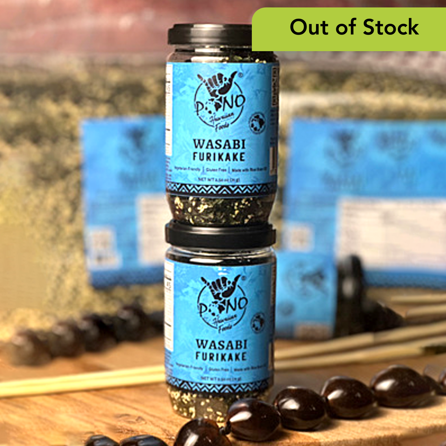 TWO PACK -Premium Wasabi - Nori Furikake - (2.5oz jars) Plant-Based, Made with Rice Bran Oil, Non-GMO