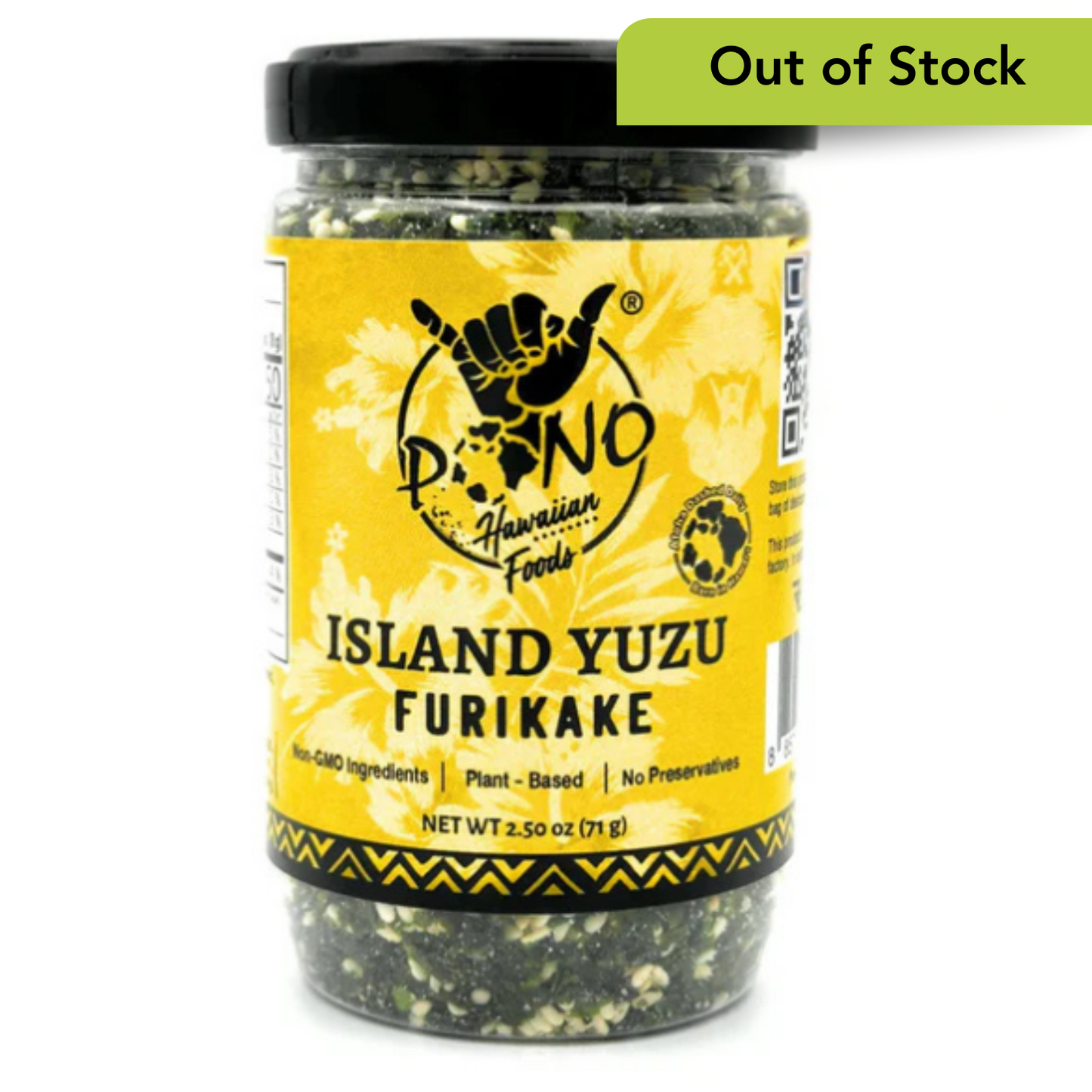 Premium Pono Hawaiian Foods - Island Yuzu Furikake 2.5 oz - NON-GMO, Gluten-Free, Plant Based