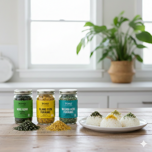 Taste-Test Pono’s Furikake Flavors: Nori Komi vs. Yuzu vs. Wasabi
