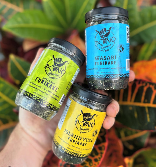 Da Three Pack - Three Pack Wasabi-Nori / Island Yuzu / Nori Komi Furikake - Gluten Free, Vegetarian Friendly, Non GMO ingredients