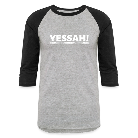 Yessah Baseball Tee - heather gray/black