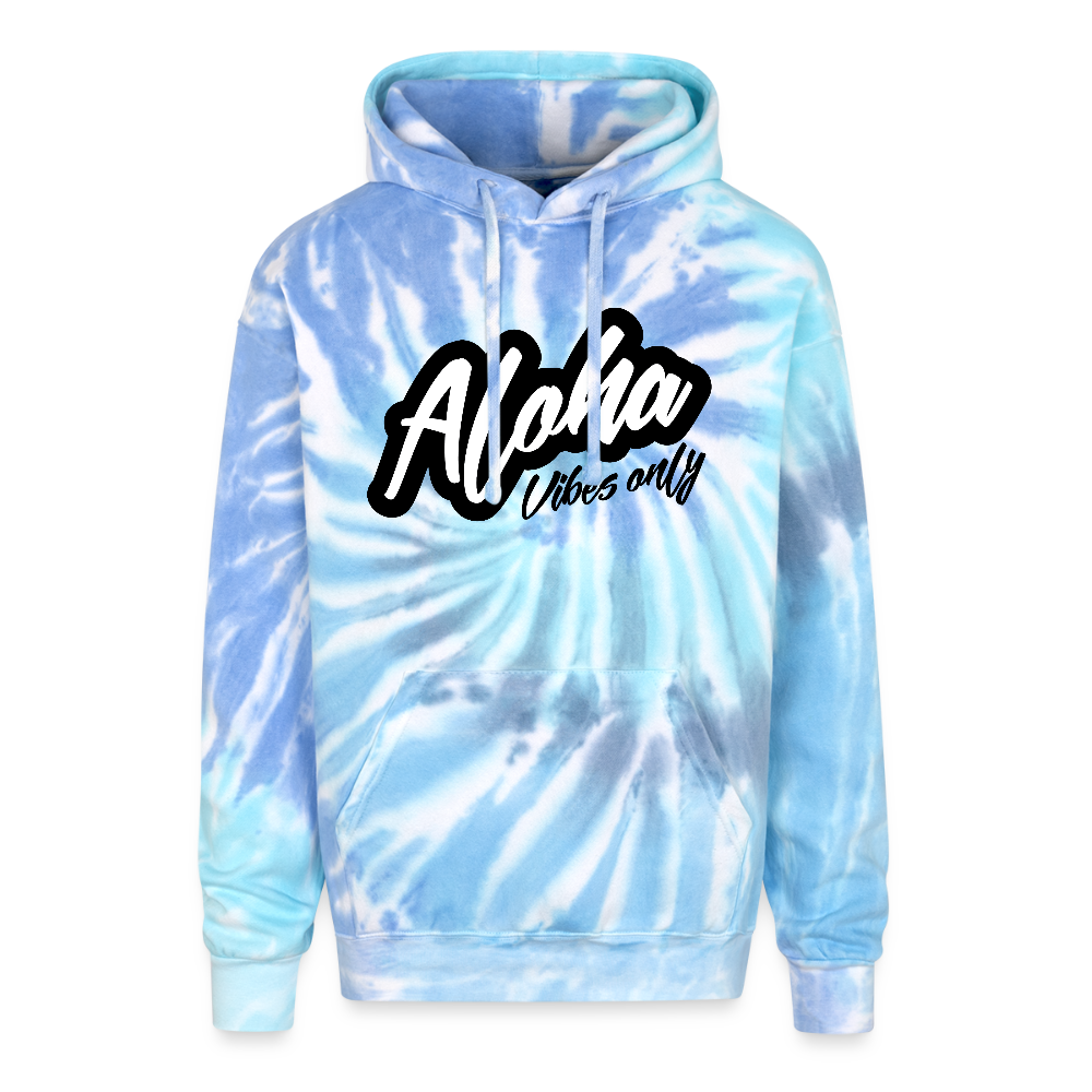 Aloha Vibes Tie Dye Hoodie - blue lagoon
