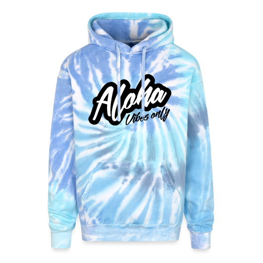 Aloha Vibes Tie Dye Hoodie - blue lagoon