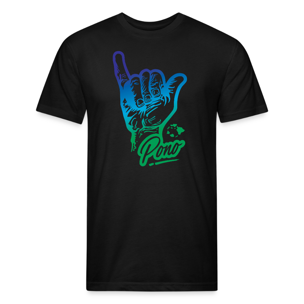 Pono Shaka Fitted Cotton/Poly T-Shirt by Next Level - black