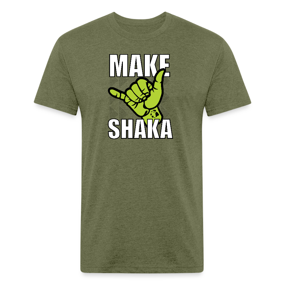 MAKE SHAKA -FITTED TEE - heather military green