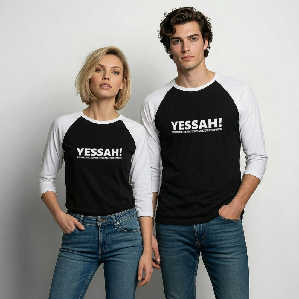 Yessah Baseball Tee - black/white
