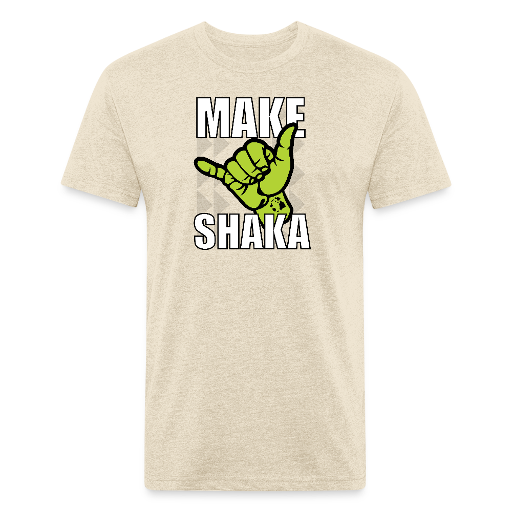 MAKE SHAKA -FITTED TEE - heather cream
