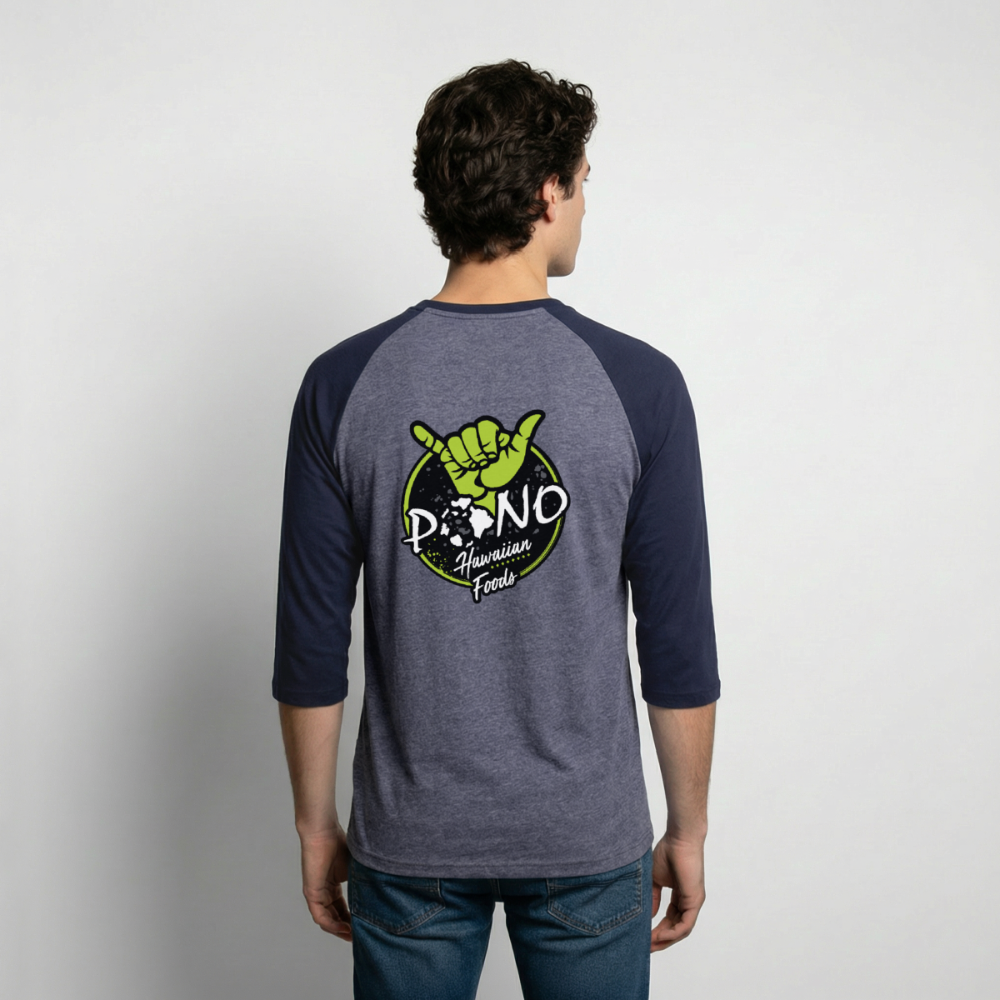 Yessah Baseball Tee - heather blue/navy