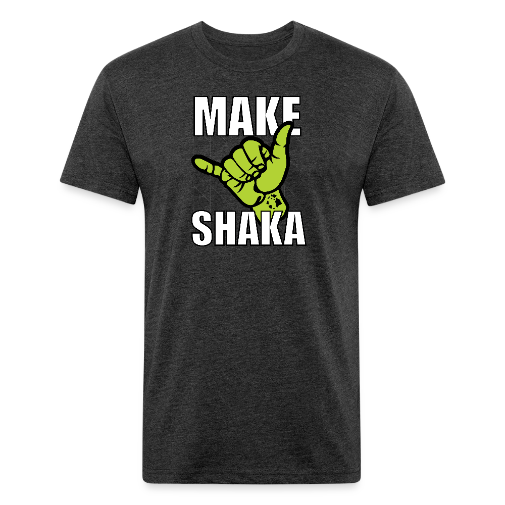 MAKE SHAKA -FITTED TEE - heather black