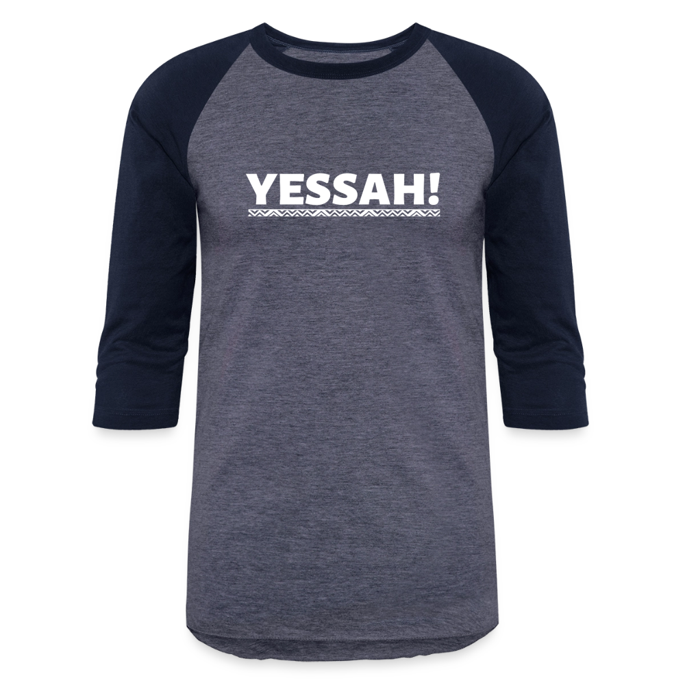 Yessah Baseball Tee - heather blue/navy