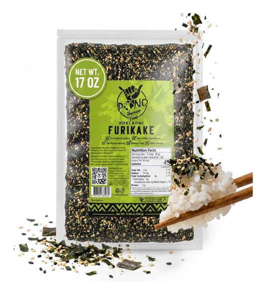 Premium Nori Komi Furikake Rice Seasoning - 1lb 17.64oz /1# Bulk Size Pack - Non-GMO, Gluten-Free, Plant-Based