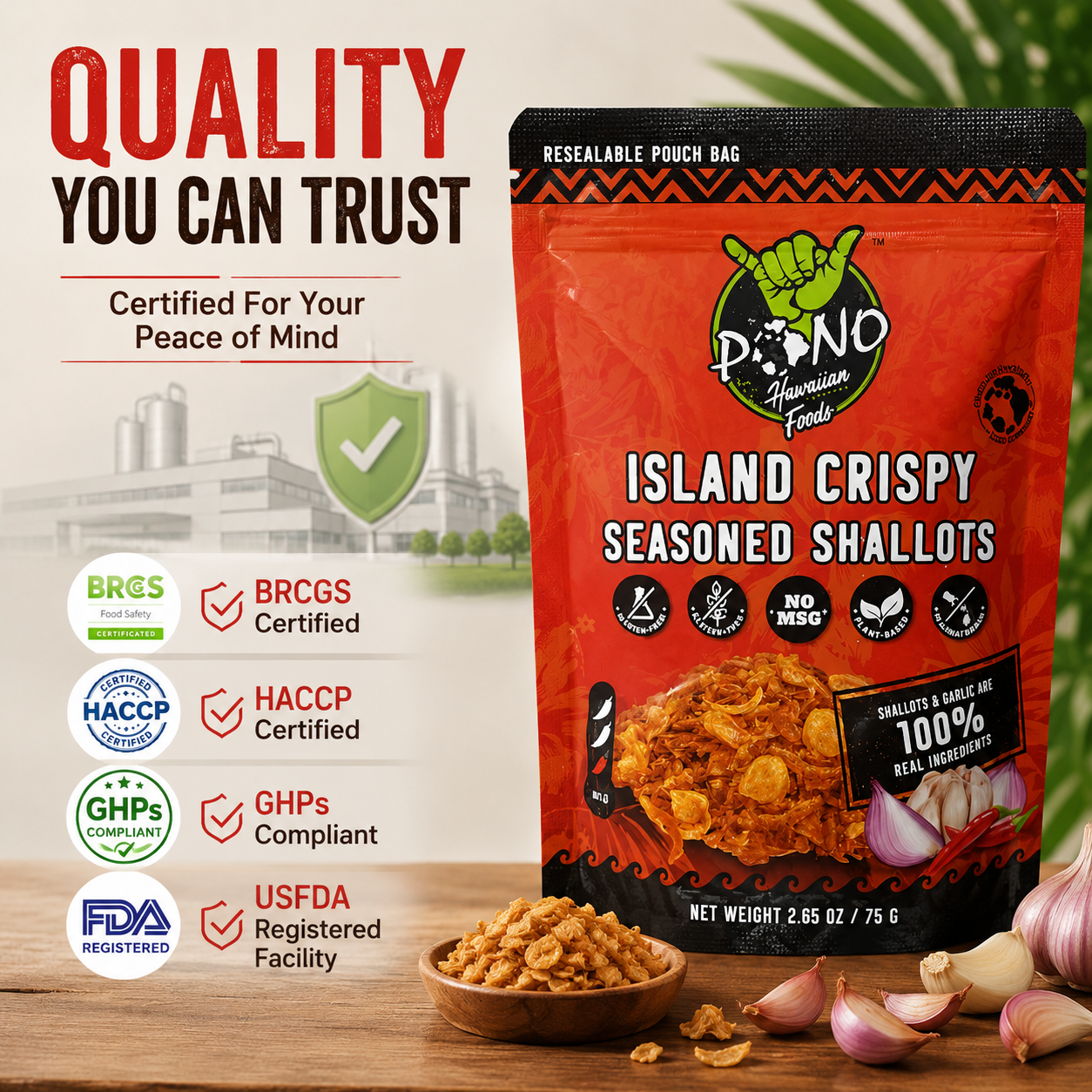 NEW! Island Crispy Seasoned Shallots - Plant-Based, No MSG, Vegan