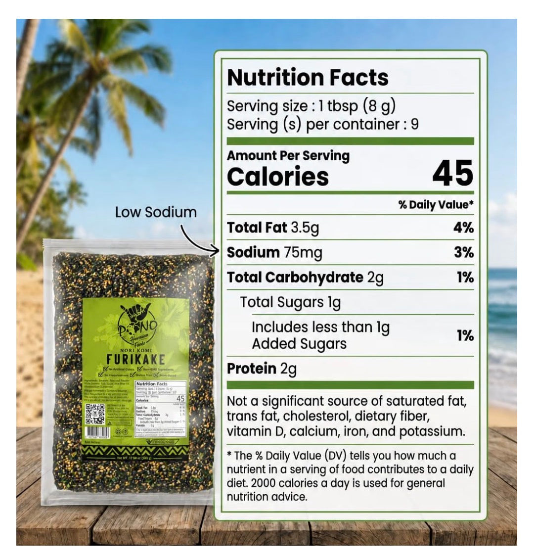 Premium Nori Komi Furikake Rice Seasoning - 1lb 17.64oz /1# Bulk Size Pack - Non-GMO, Gluten-Free, Plant-Based