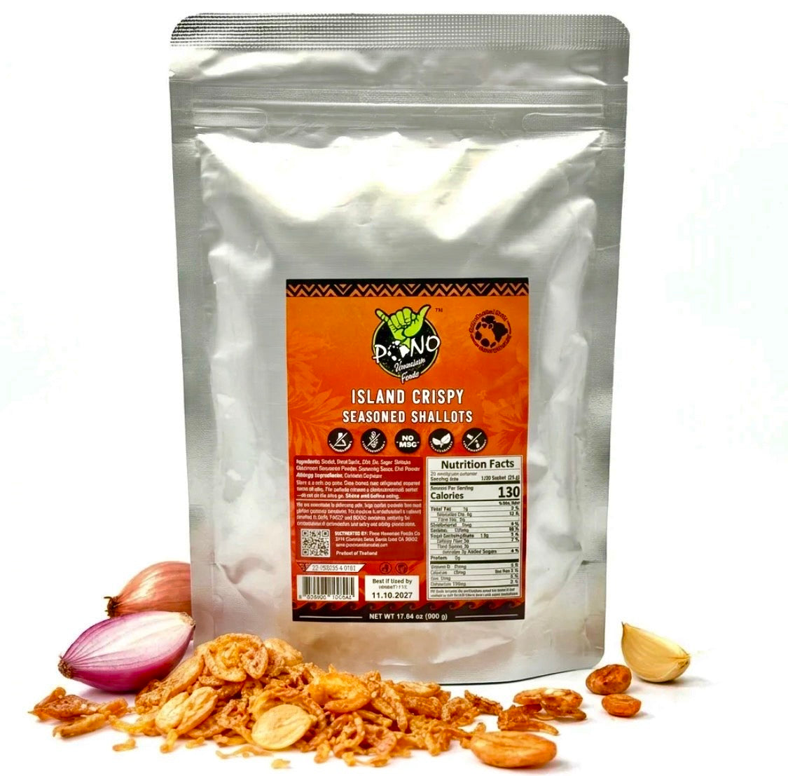 NEW - 1.1# Bulk Pack - Island Crispy Seasoned Shallots. Umami, crunchy. Garlic and shallots. No MSG, plant-based topping