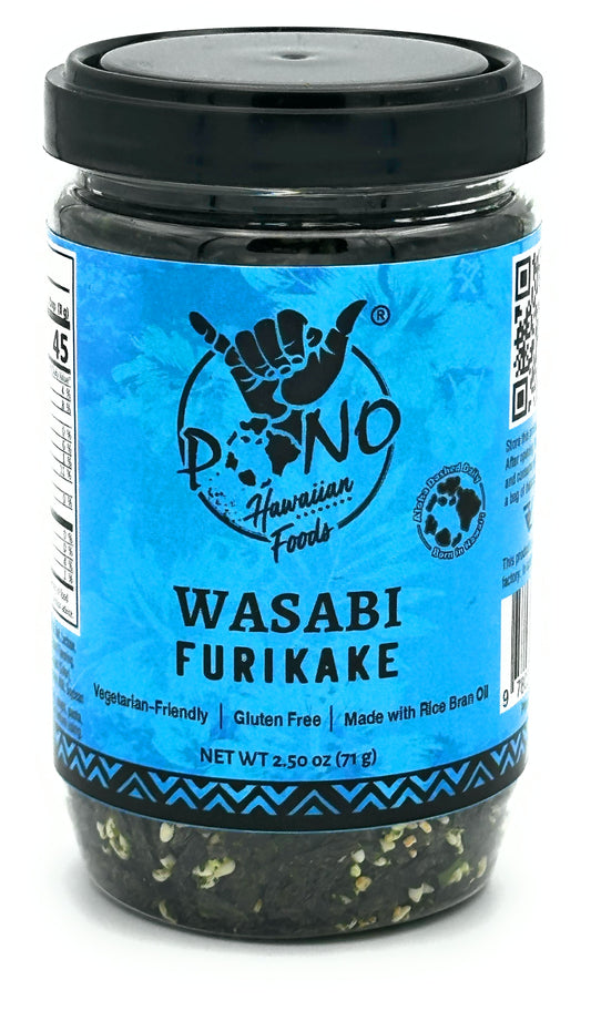 Wasabi Nori Furikake - Plant-Based, Gluten-Free- Made with Rice Bran Oil - 71g (2.5oz)