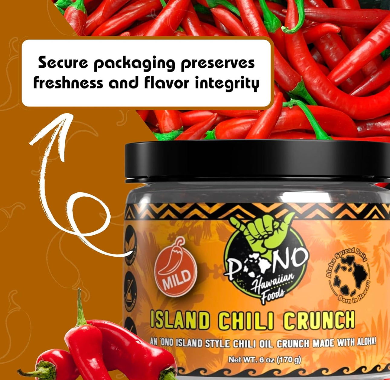 NEW Island Chili Crunch - (MILD) 6oz - Umami Chili Oil Crunch