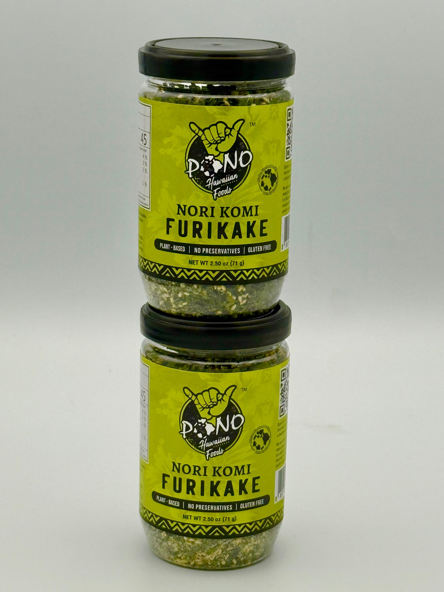 TWO PACK - Premium Nori Komi Furikake - (2.5oz x 2) - Umami, Gluten-Free, Plant-Based, NON-GMO