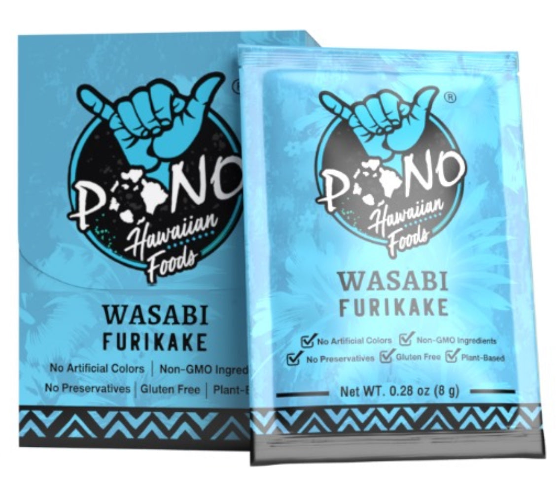 Pono Hawaiian Nori Komi Furikake Rice Seasoning Box of 12 (8g) To-Go Packets