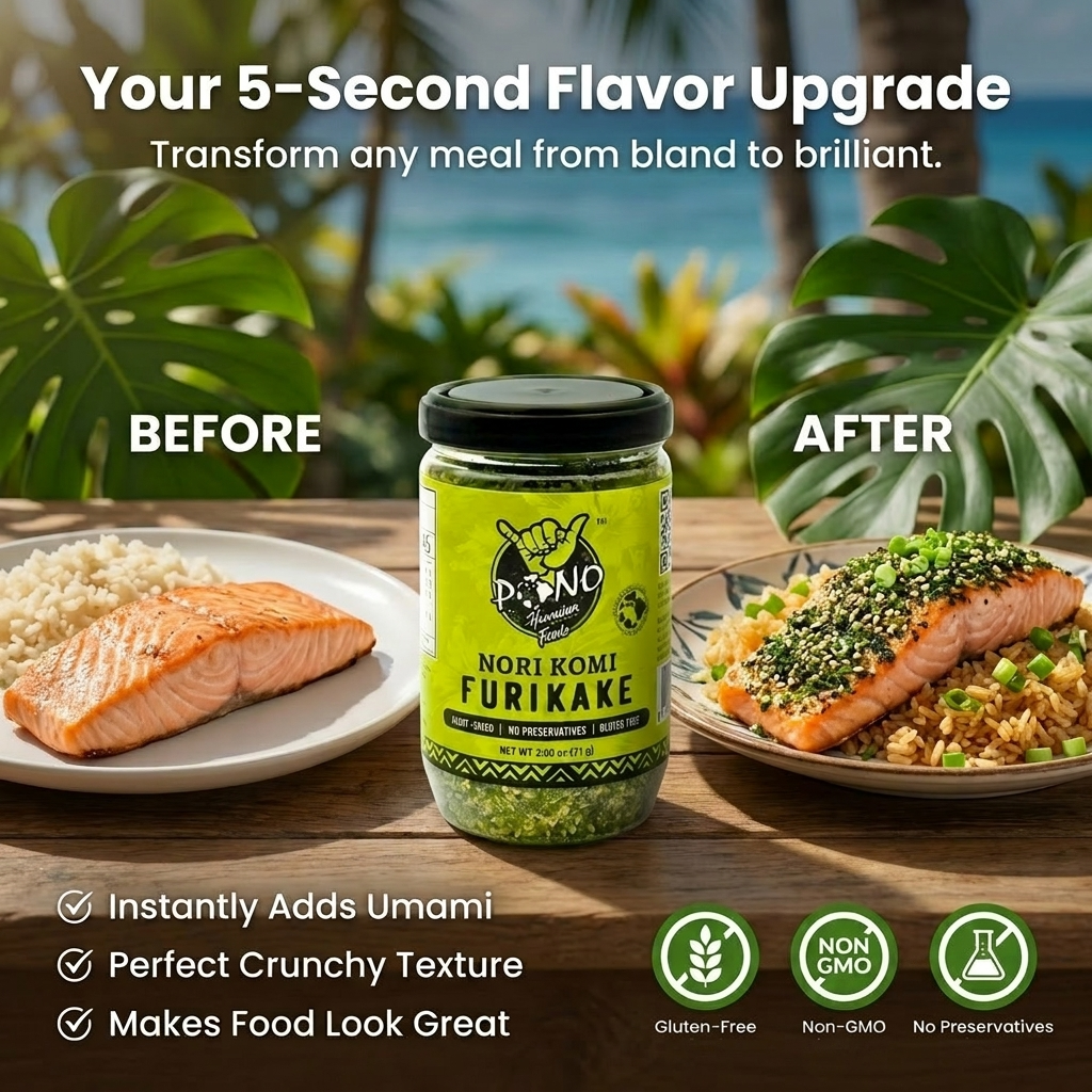 Premium Nori Komi Furikake – Non‑GMO GF Plant‑Based – Pono