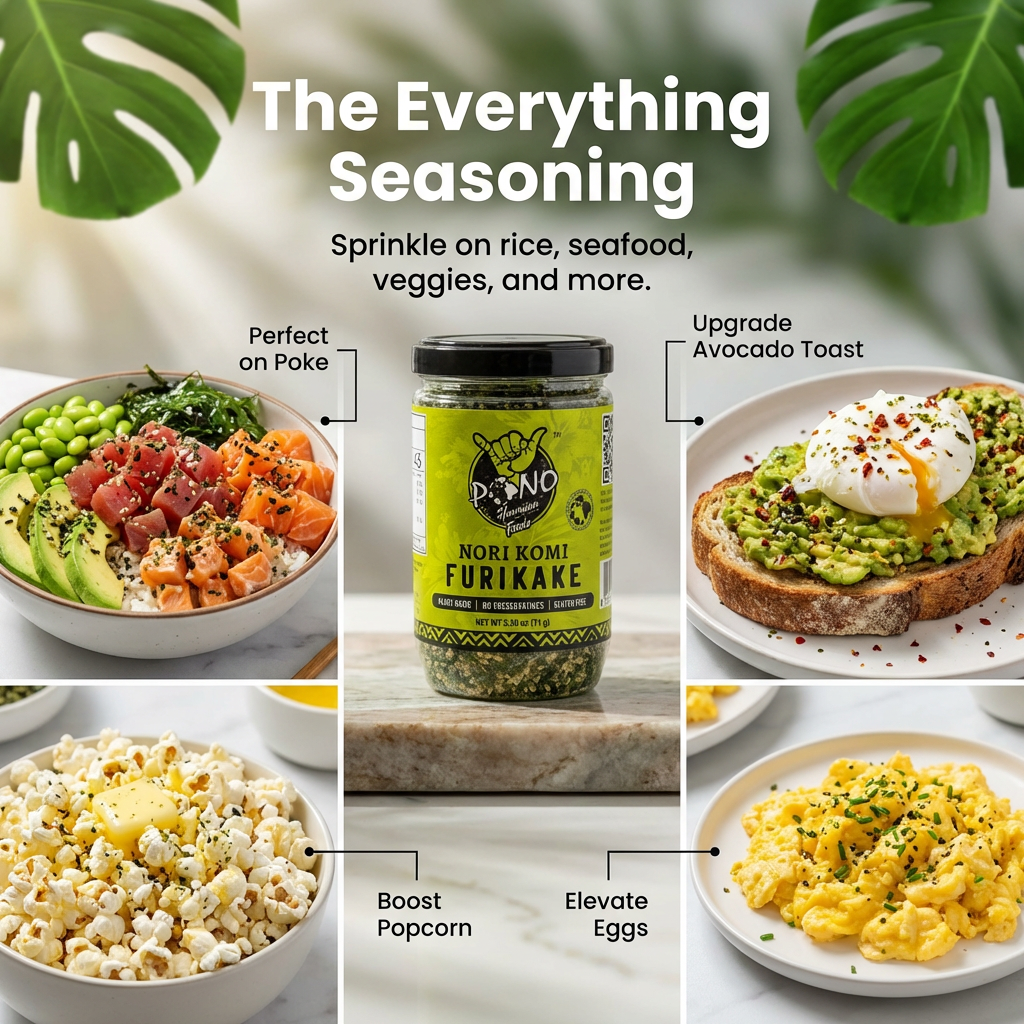 Premium Nori Komi Furikake – Non‑GMO GF Plant‑Based – Pono Premium Nori Komi Furikake – Non‑GMO GF Plant‑Based – Pono