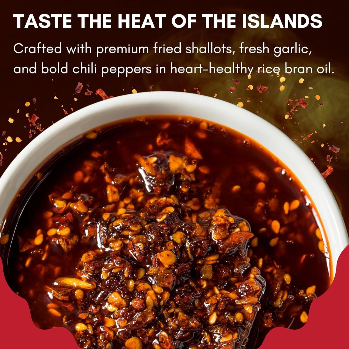 TWO PACK - ISLAND CHILI CRUNCH - Mild / Spicy 6oz Jars - Gluten Free, NON-GMO, Umami